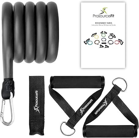 PROSOURCE FIT Resistance Bands Set Exercise Guide Full-Body Exercises and H