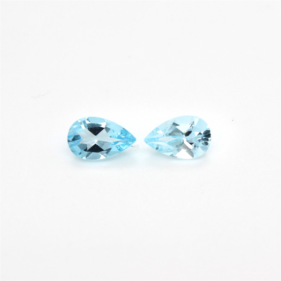 1.97 Ct Two Pear Blue Topaz Gemstone