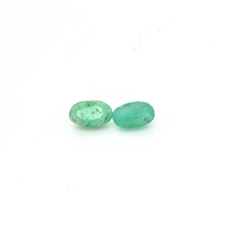 0.33 Ct Two Oval Emerald Gemstone
