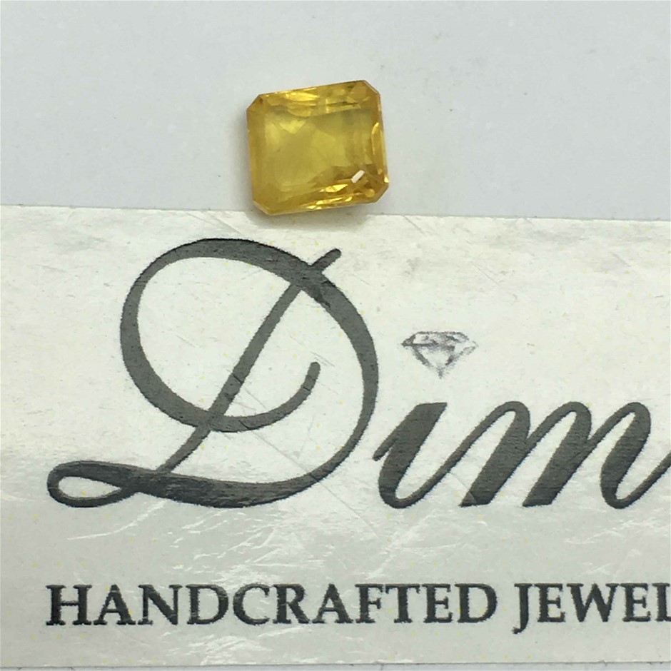 One Stone Yellow Sapphire Emerald Cut 1.44ct