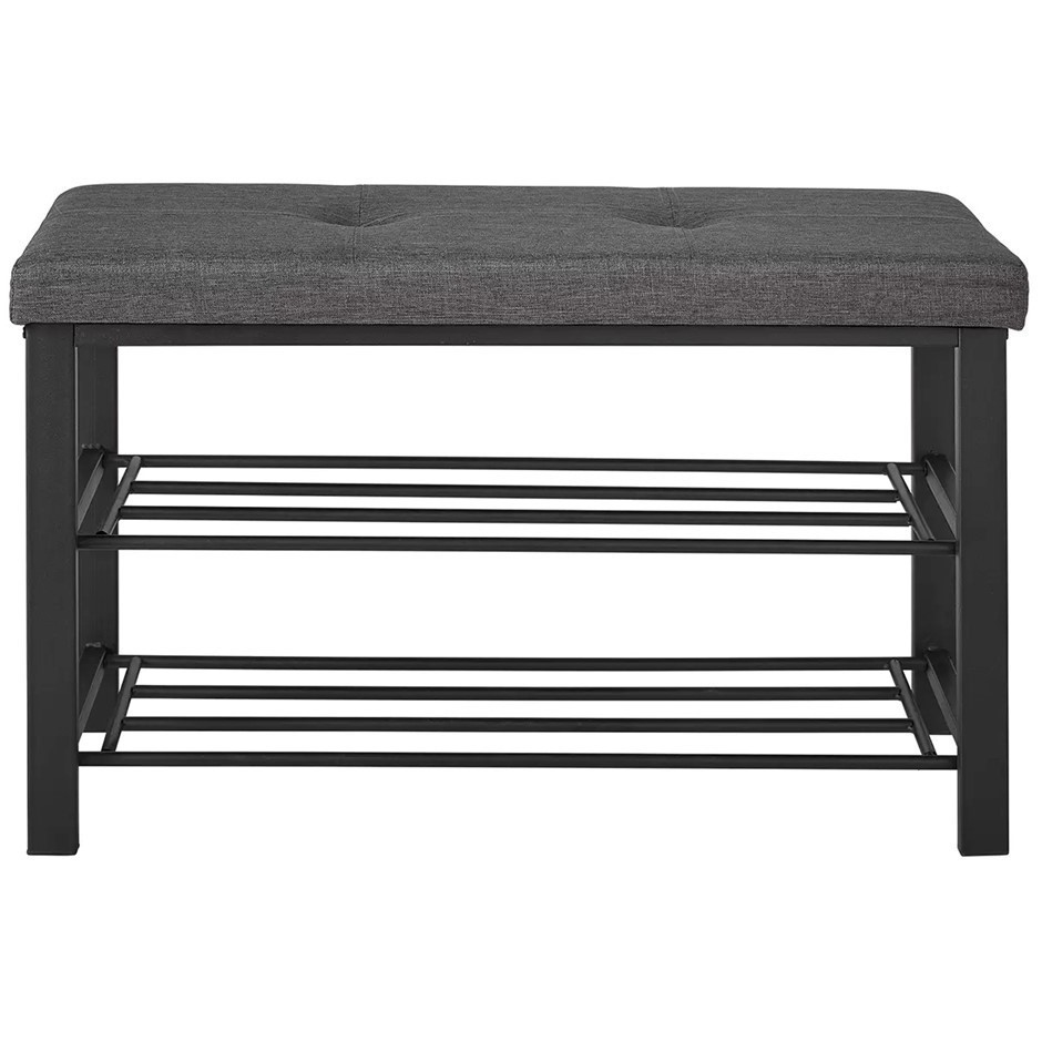 NEATFREAK Upholstered Shoe Storage Bench, Grey, W 810 x H 505 x D 320 mm.