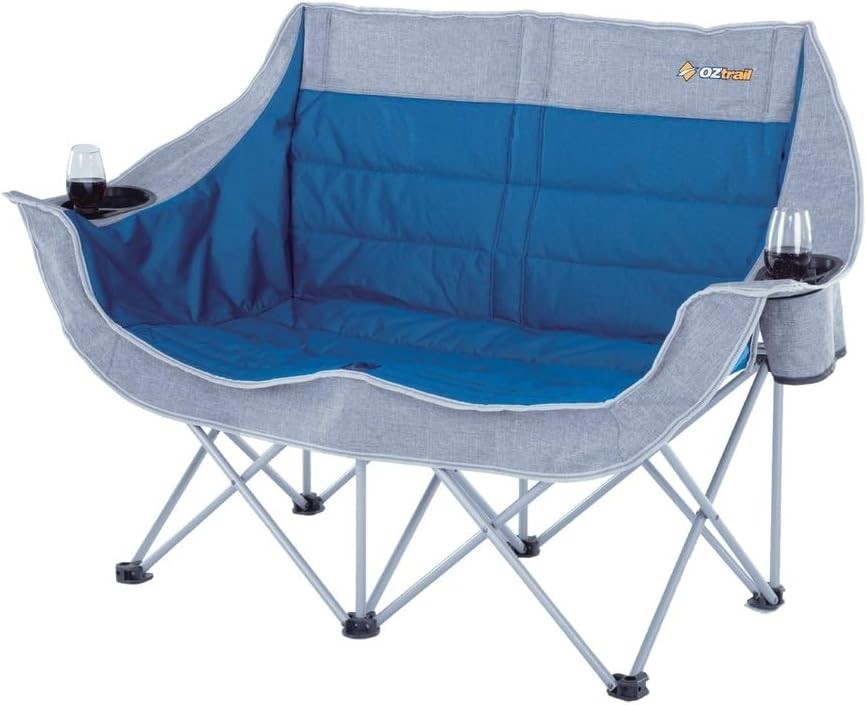 OZTRAIL 2 Seater Galaxy Sofa with Arms, Blue.