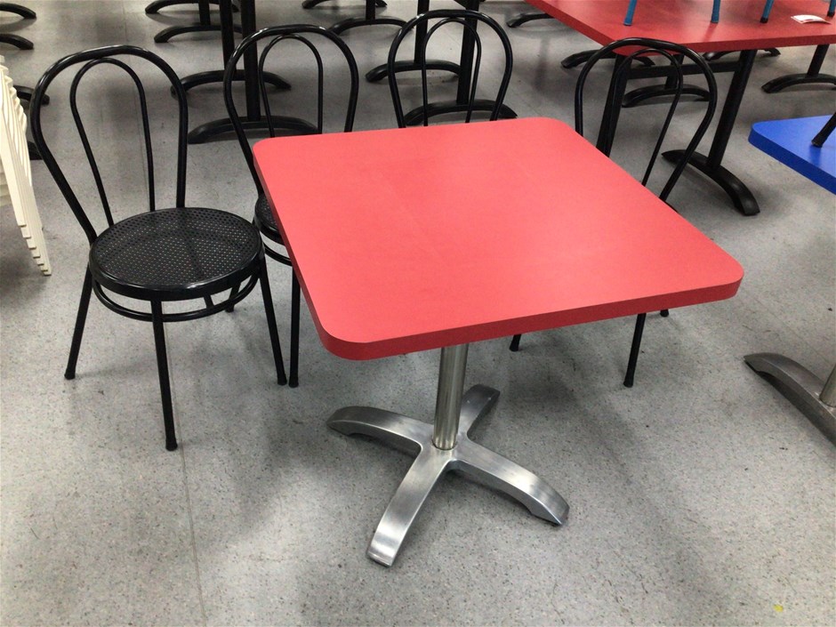 Café table with 4 stackable chairs Auction (0096-8020561) | Grays Australia