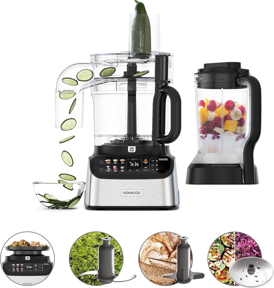 KENWOOD MultiPro OneTouch FDM73480SS, Multi Function Kitchen Robot with 8 A