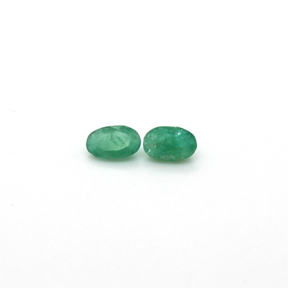 0.41 Ct Two Oval Emerald Gemstone