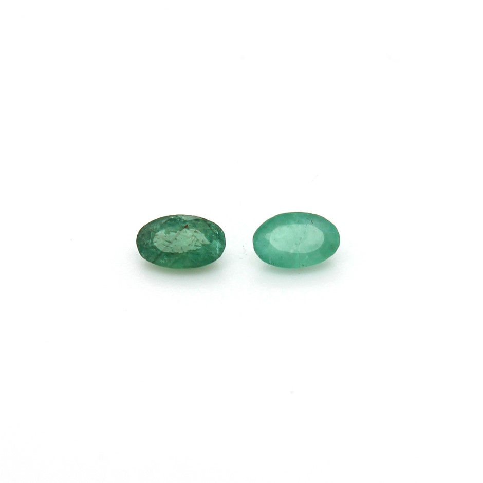 0.41 Ct Two Oval Emerald Gemstone