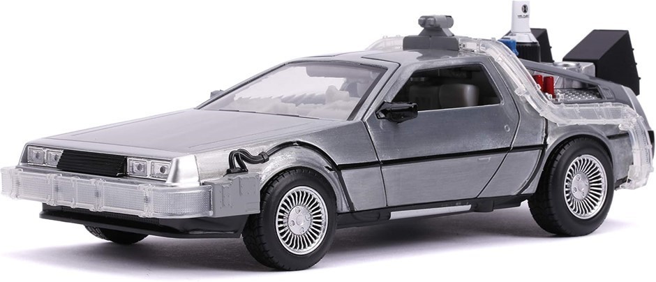 JADA DIECAST Back to The Future 2 Time Machine with Lights, 1:24 Scale, Sil