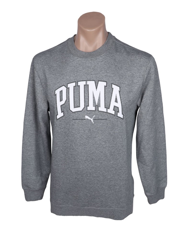 PUMA Men's Squad Fleece Crew, Size S, 66% Cotton, MediumGreyHeather (03), 1