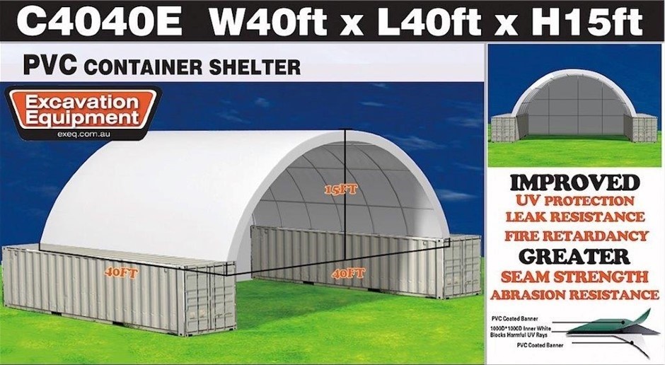 2025 Heavy duty 40ft Container Shelter with Endwall (Unused)