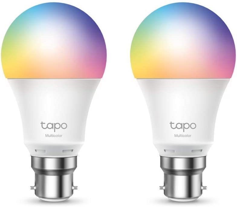 TP-LINK 2pk Smart Wifi Light Bulb, B22 Base, Multi Colour.