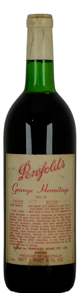 Penfolds Bin 95 Grange Hermitage 1970 (1x 1PT6FLOZ) SA.