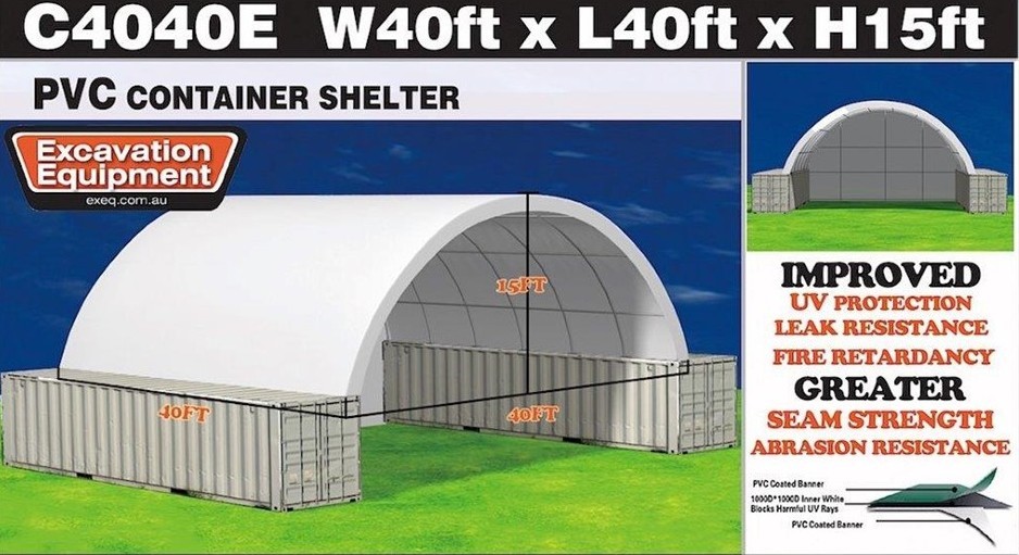 2025 Heavy duty 40ft Container Shelter with Endwall (Unused)