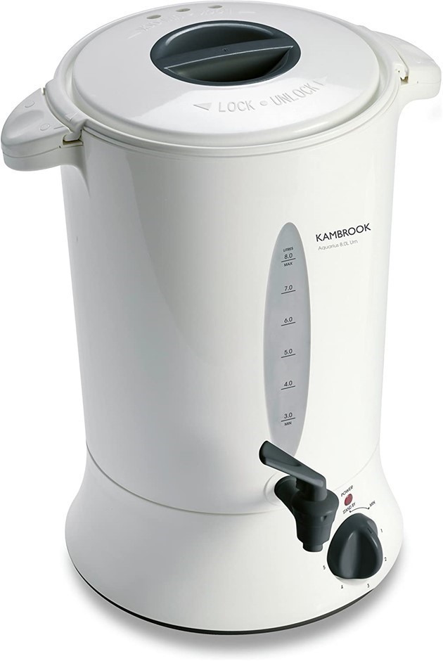KAMBROOK 8L Kettle Urn, Plastic/Metal, White, Model: KUR10.