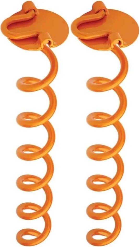 LIBERTY Folding Ring Spiral Ground Anchor, 16-inch, 2 Pack (ANCFR16-ORG-R)