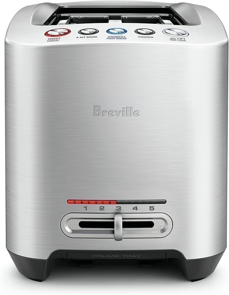 BREVILLE Smart Toaster, Model BTA830BSS, 4 Slice, Brushed Stainless Steel.