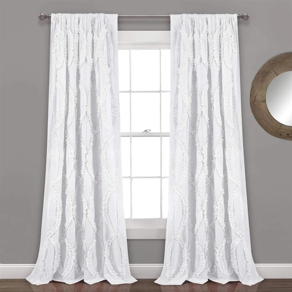LUSH DECOR Avon Window Panel (Single Panel), 137cm x 274cm, White.