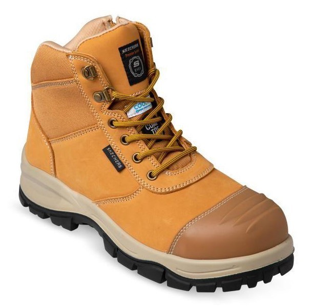 SKECHERS Men's SKX Work Composite Toe Boots, Size US8  / UK7 / EU41, Wheat