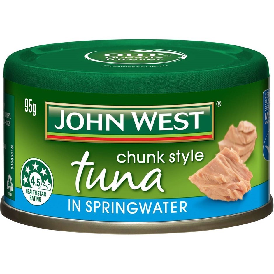 15 x JOHN WEST Tuna Chunks in Spring Water, 95g.