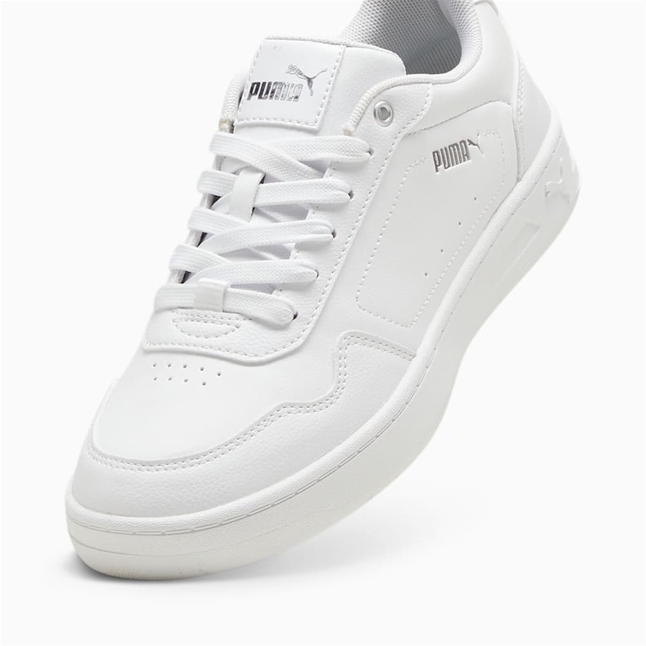 PUMA Women's Court Classy Shoes, Size US7, White/Silver (01), 184747.