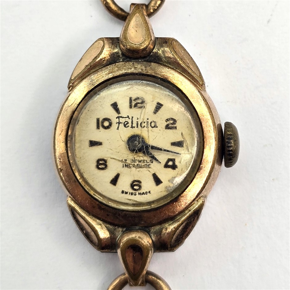 No Reserve Vintage C.1960's Felicia Gold 16mm Ladies Watch
