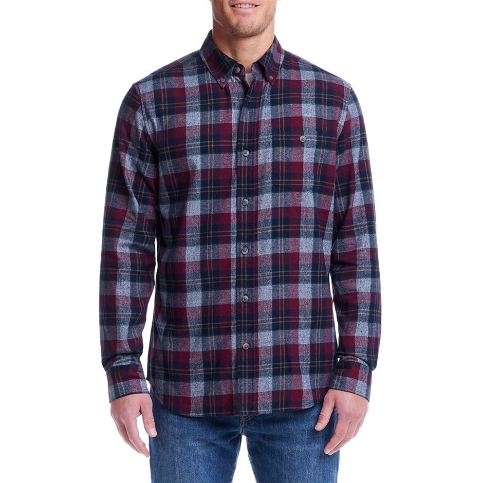 WEATHERPROOF Men's Flannel Shirt, Size 2XL, 60% Cotton, Rhubarb. Buyers No
