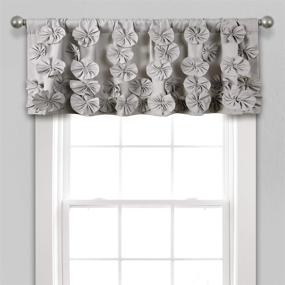 LUSH DECOR Riley Window Valance - Charming Handmade Bow Details - Elegant L