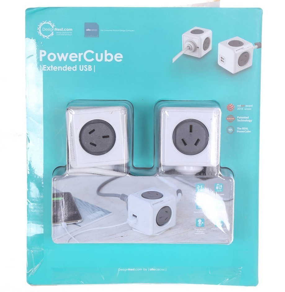 DESIGNNEST.COM Powercube w/ Extended USB 2pk. N.B. Not in original packagin