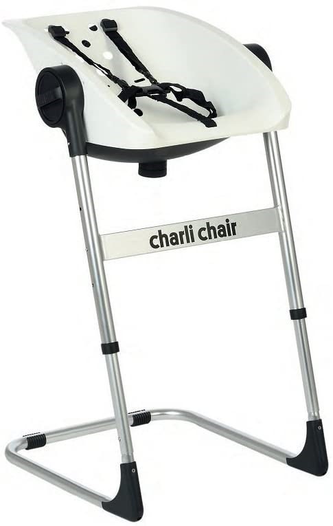 CHARLICHAIR 2-in-1 Baby Shower Chair, Black/Silver.