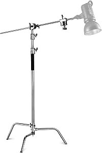 NEEWER Pro 100% Stainless Steel Heavy Duty C Stand with Boom Arm - Max Heig