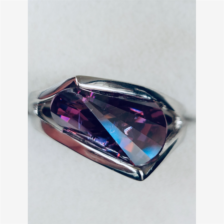 Amethyst CZ Ring