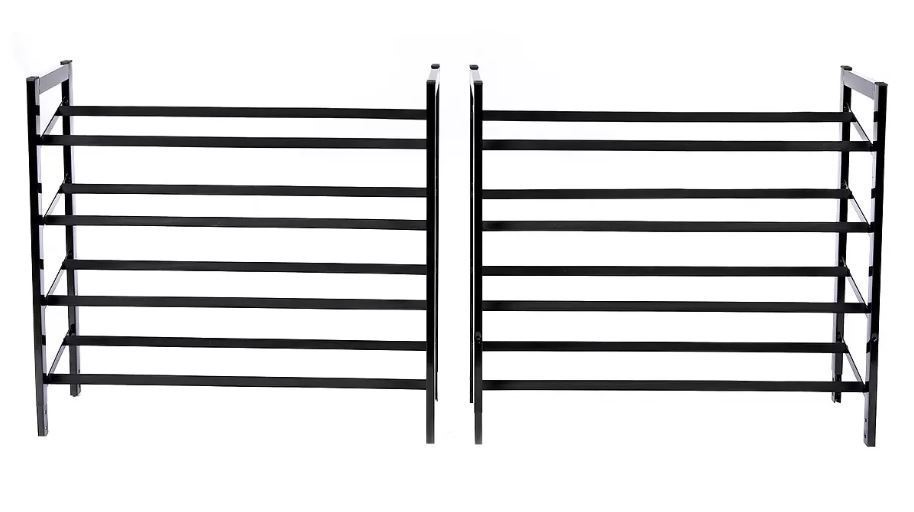 NEATFREAK Set of 2 Stackable Shoe Rack, Black.