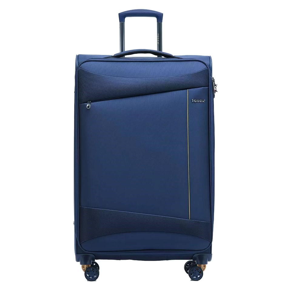 TOSCA Flight Softside Luggage Case, Navy/Yellow, 78cm, Model TCA787.
