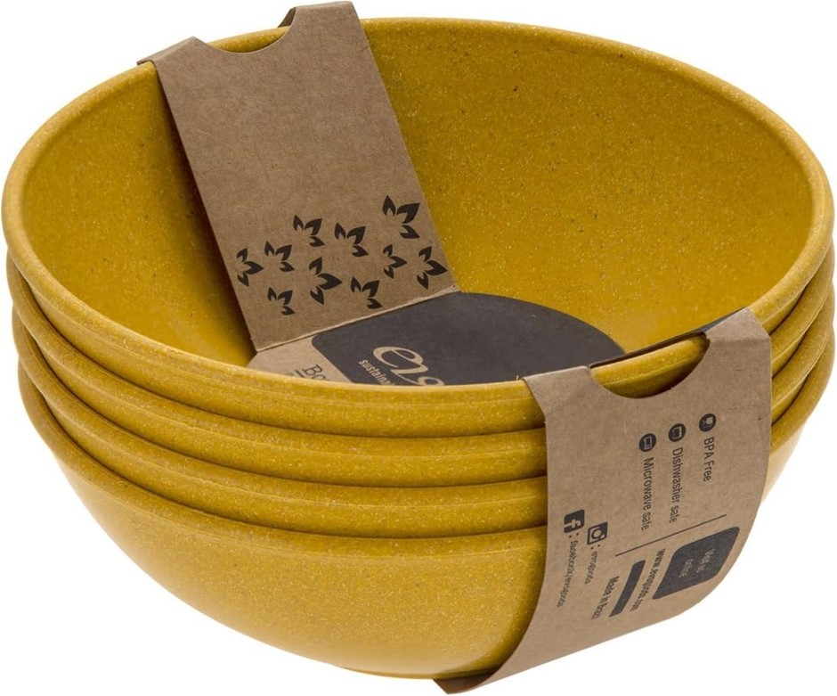 EVO Sustainable Goods Salad Bowl Set, 24 oz, Yellow
