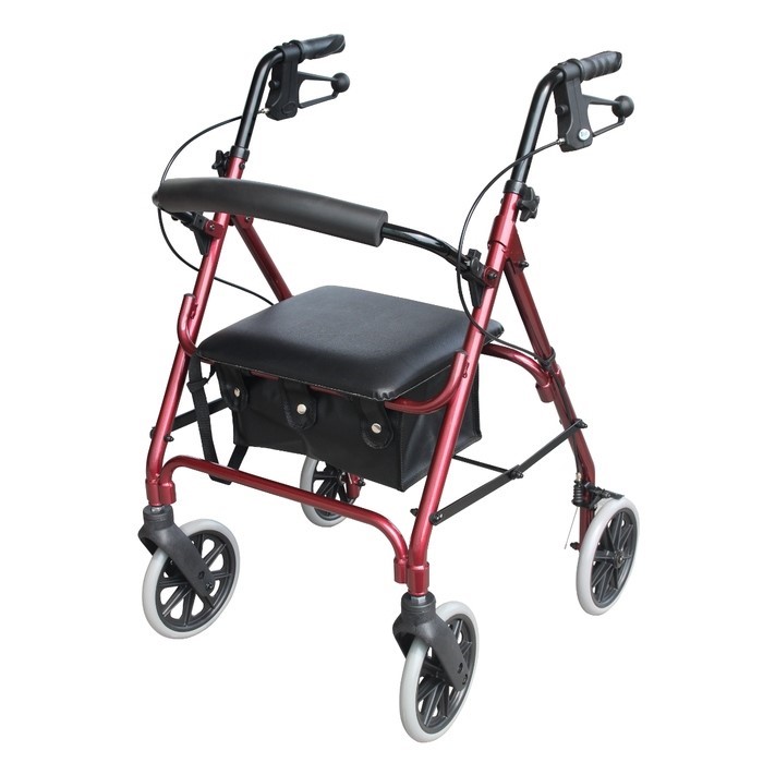 DAYS Rollator Mobility Aid, Boxed, Lightweight Walker, Standard, Red/Blue (