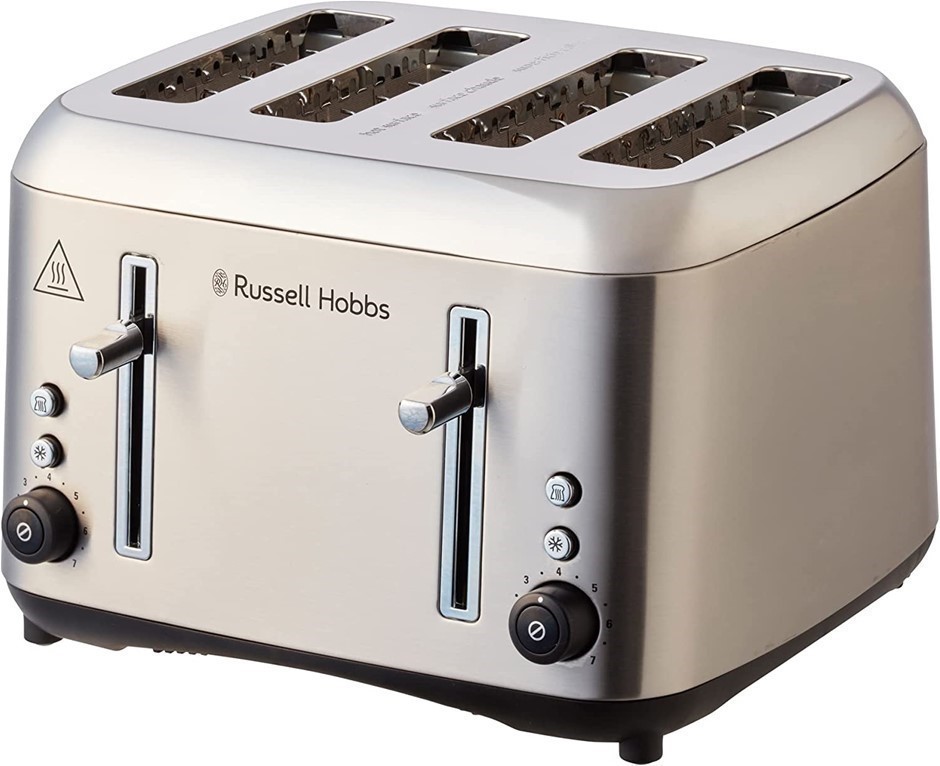 RUSSEL HOBBS Addison 4 Slice Toaster, Dual Browning Controls, RHT514BRU.