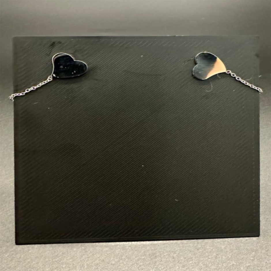 Loveheart Loop (chain attached to back) Earrings in Silver