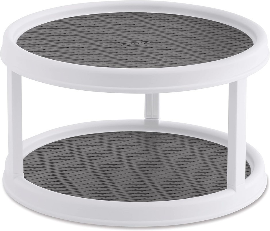 COPCO Non-Skid 2-Tier Cabinet Turntable. Size: 30.5cm. Colour: White.