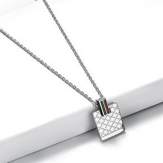 Designer Diamond Cut Rectangular Stainless Steel Pendant