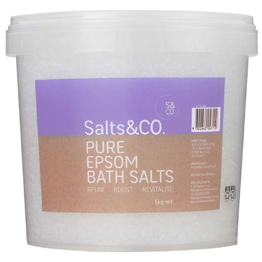 SALTS & CO. Pure Epsom Bath Salts, 5kg. N.B: Damaged packaging.