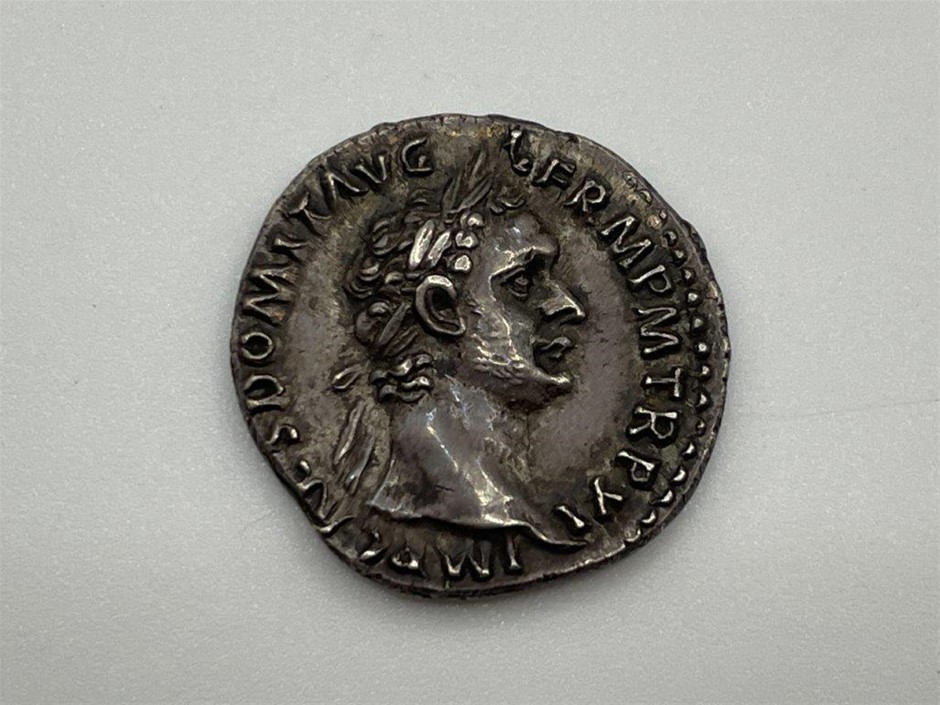 91AD Ancient Rome Silver Coin, Domitian (A.D. 81-96)