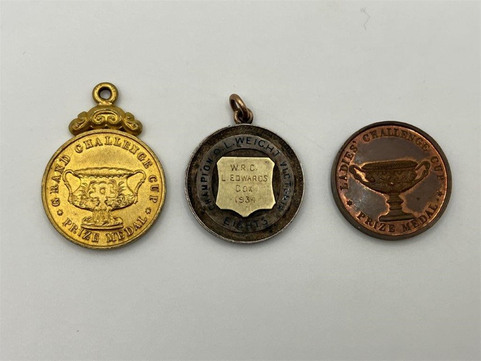 3 x Asstd Australian Sporting/Rowing prize medals