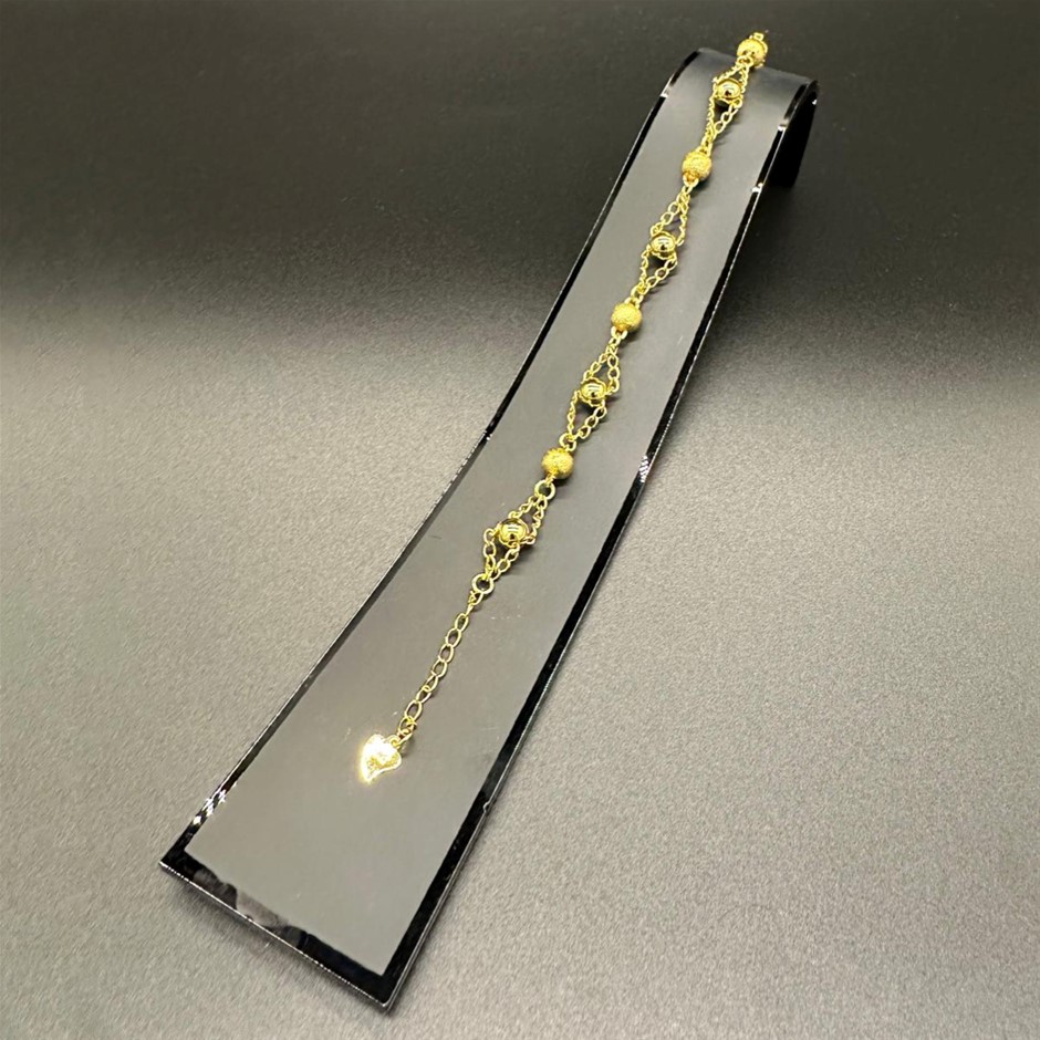 Designer Ball Chain Bracelet in Gold (adjustable)