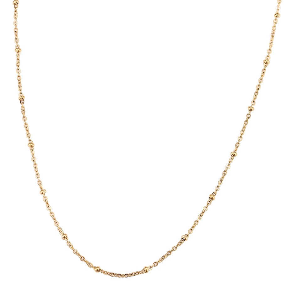 Classic Stainless Steel Delicate Ball Chain Necklace - 50cm (yellow)