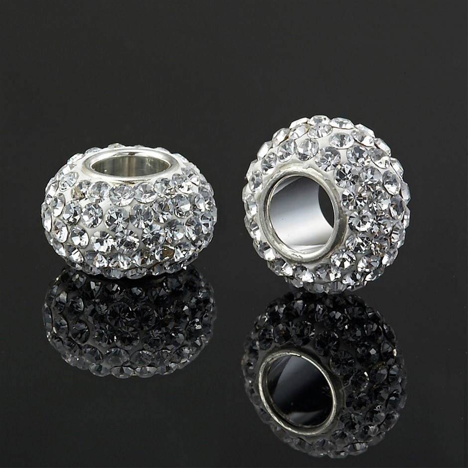 Solid 925 Sterling Silver Spinner Pendant Featuring 80+ Swarovski