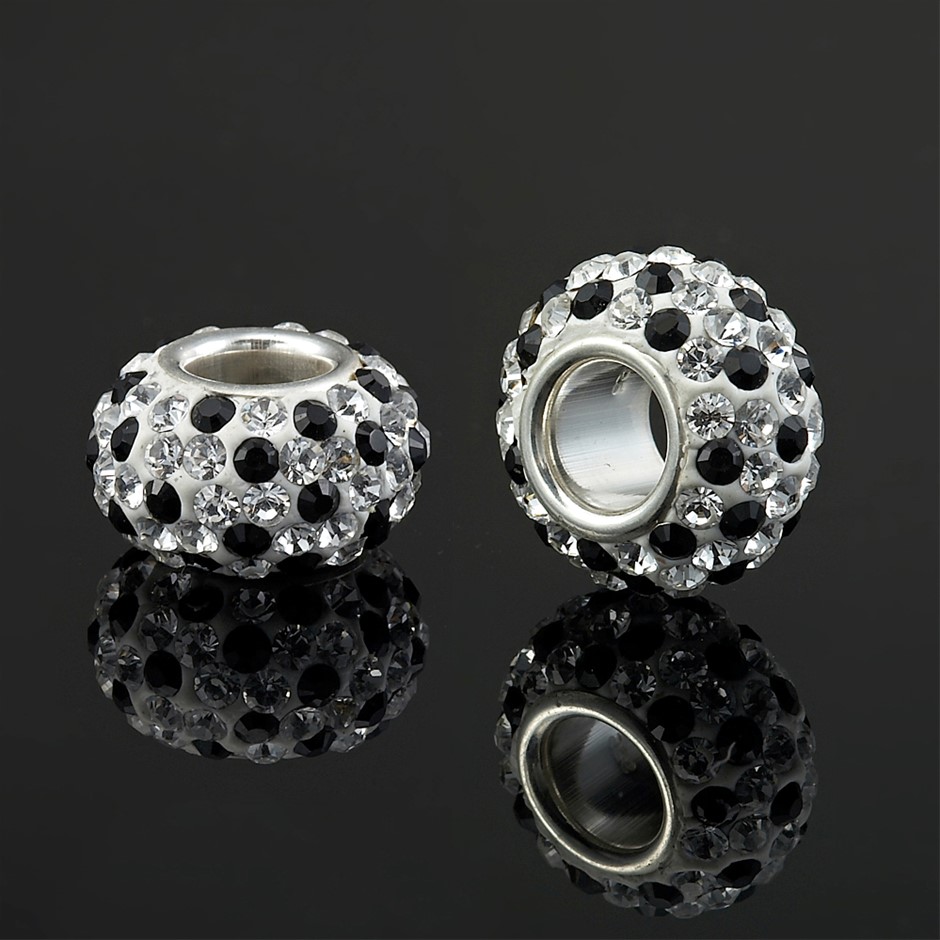 Solid 925 Sterling Silver Spinner Pendant Feat. 80+ Swarovski