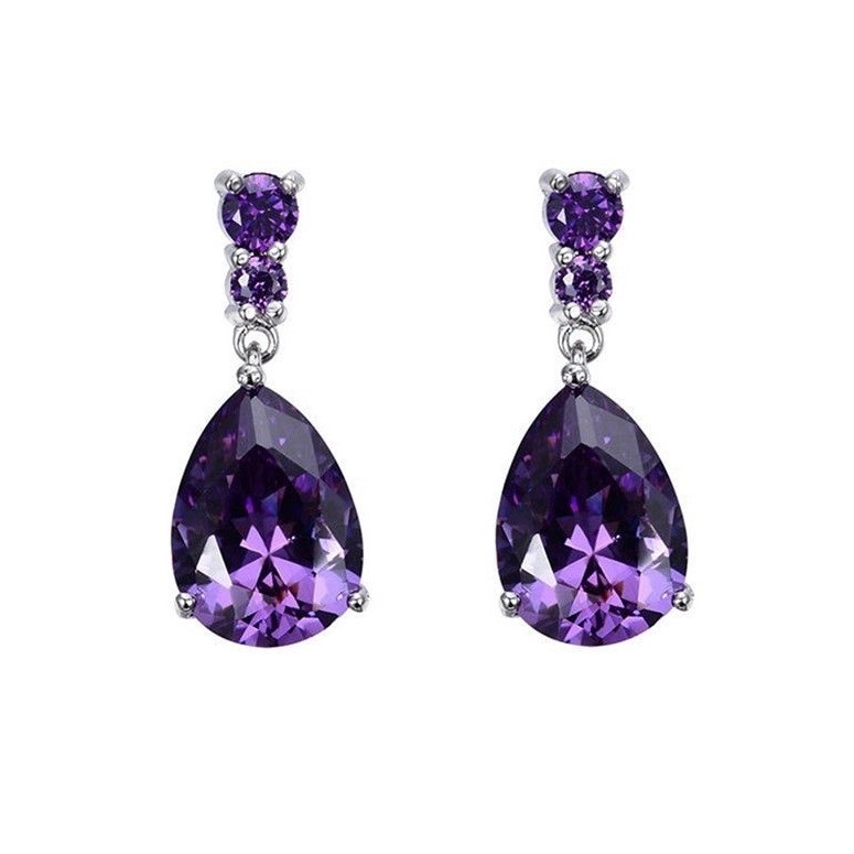 Stunning Purple Teardrop Earrings