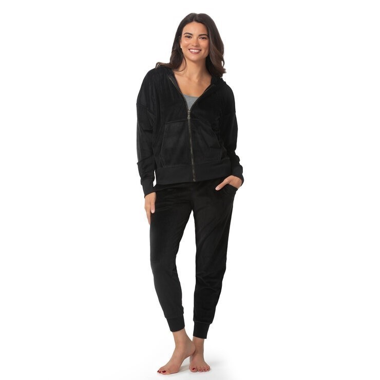 2pc JEZEBEL Women's Velour Set, Size M, Black. Buyers Note - Discount Frei