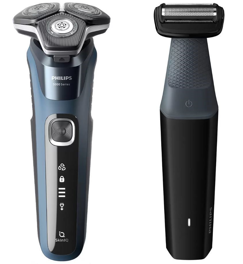 PHILIPS Shaver SkinIQ Series 5000 & Body Groom Shaver Series 3000 Bundle Pa
