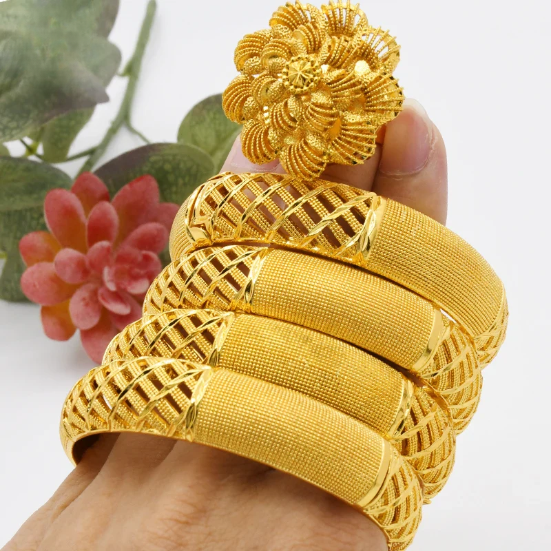 Women Gold Charm Bracelet Bangle Jewelry