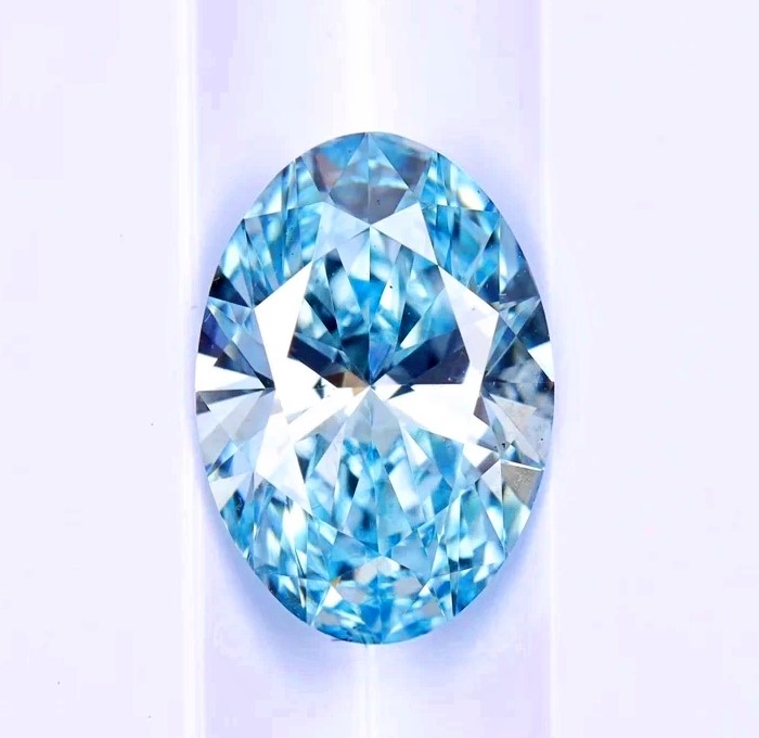 0.79 Carats Fancy Vivid Blue Lab Grown Diamond